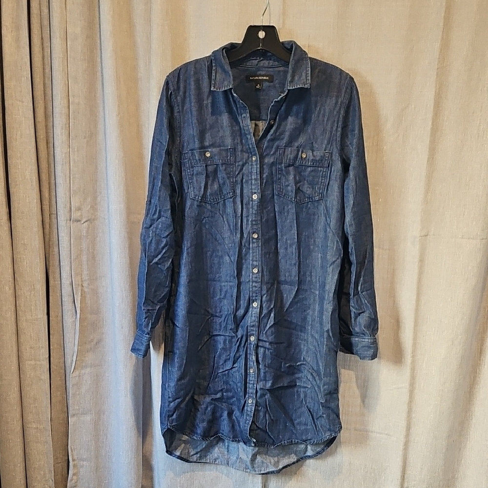 Banana Republic Blue Denim Midi Dress